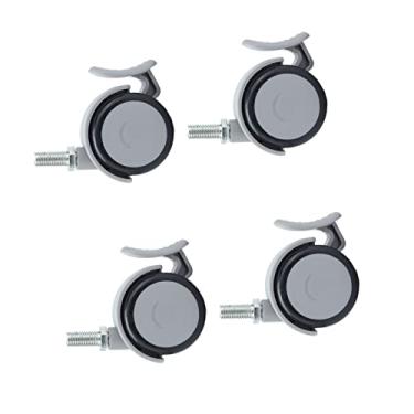 Imagem de Rodas do Rodízio 2 Polegada, Rodízios Cadeira do Escritório Rodas de Freio de Borracha do Rodízio Com Haste Linha M10 4 Pces 2in para Uso Mobília e do Equipamento