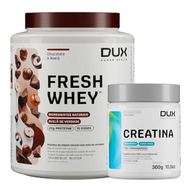 Imagem de Kit DUX - Fresh Whey 450g + Creatina Monohidratada 300g (450g, Chocolate com Avelã)