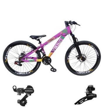 Imagem de Bicicleta Aro 26 Vikingx Aluminio Tuff 25 Mtb 24v Cambio Shimano Diant