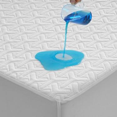Imagem de Protetor de colchão premium King Size, 100% impermeável, capa de colchão de resfriamento HN, respirável 5D, sem ruído, 20 a 53 cm, bolso extra profundo, lavável, antiderrapante e resistente ao