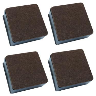 Imagem de Cionyce Blocos de elevação autoadesivos para cama, 4 peças de elevação quadradas de aço carbono para sofá adicionam 3 cm de altura com almofada de feltro (preto)