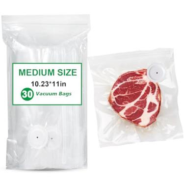Imagem de MJYNITE Saco de vácuo selador a vácuo tamanho médio 30 sacos (26 x 28 cm)