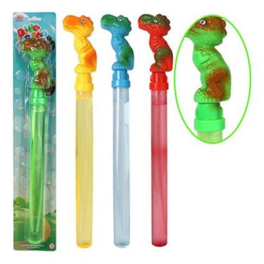 Imagem de Bastão Faz Bolha Sabão Dinossaura Coloridos Brinquedo 37cm - Ark Toys
