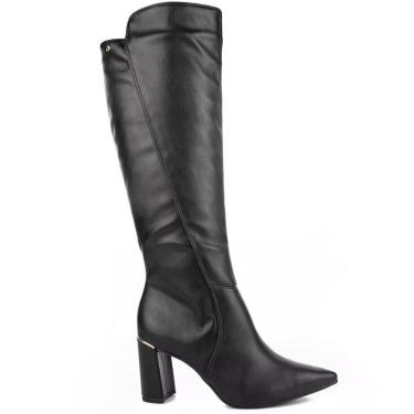 Imagem de Bota Feminina Casual Cano Longo Bico Fino Salto Alto Tanara T8373