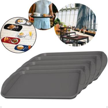 Imagem de Kit com 5 Bandejas Multiuso Retangular 44x30,7 cm Resistente Restauran