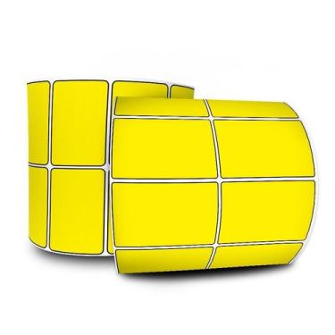 Imagem de Etiquetas Adesivas 50x30 Mm Couchê 2 Colunas Amarelo 32 Metros - ADECO