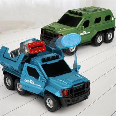 Imagem de Brinquedo Carro Militar Lança Disco Gira 360 Graus Luz E Música - Toy 