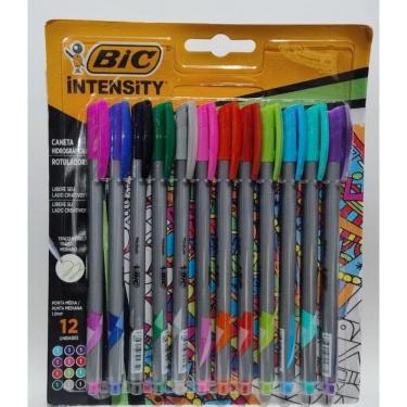 Imagem de Kit Caneta Hidrográfica Bic Intensity 12 Cores Ponta 1.0Mm