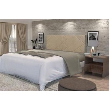 Imagem de Cabeceira box casal tecido suede paris-bege - MDK