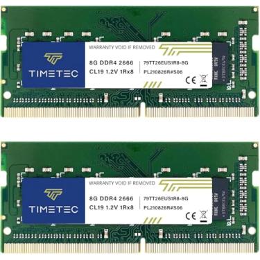 Imagem de Timetec Kit de 16 GB (2 x 8 GB) DDR4 2666 MHz PC4-21300 ECC UDIMM 1,2 V CL19 1Rx8 Single Rank 260 pinos SODIMM Memory RAM Upgrade (16 GB KIT (2 x 8 GB))