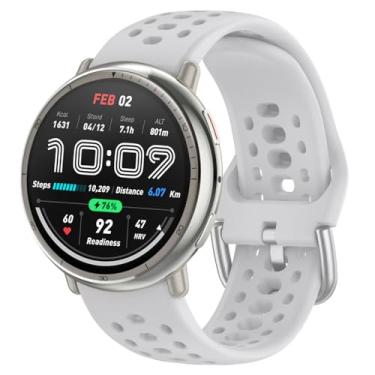 Imagem de ViCRiOR Pulseiras de relógio compatíveis com Amazfit Active 2/Active, pulseira de substituição respirável de silicone macio de 20 mm para Amazfit GTS 4/4 Mini / 3 / 3e/ 2 Mini / 2e/ 2 feminino e