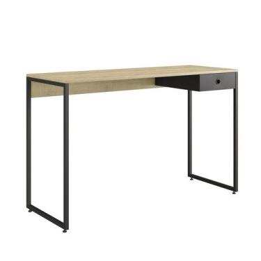 Imagem de Escrivaninha industrial natura com gaveta preta 120cm tokyo - MB BELO