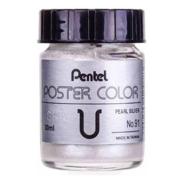 Imagem de Tinta Guache 30ml 091 Pealr Silver Pentel