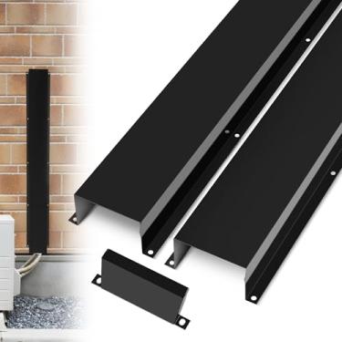Imagem de LyPrem Kit de cobertura de linha de metal 10 cm L x 16,5 m C - Capa decorativa de tubo CA para sistemas de mini divisão sem dutos/ar condicionado central/bomba de calor, preto