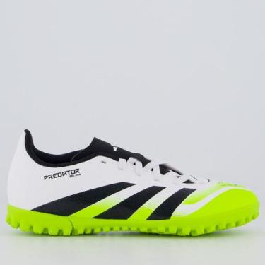 Imagem de Chuteira Adidas Predator Club Society Juvenil Branca e Verde, 35