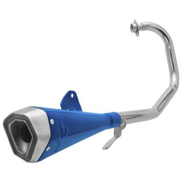 Imagem de Escapamento Pro Tork Serie S Ybr 125 Curva Cromada, AZUL, YBR 125