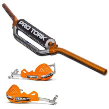 Imagem de Guidão Motocross Pro Tork Mx2 + Protetor De Mão Hps, LARANJA, Único