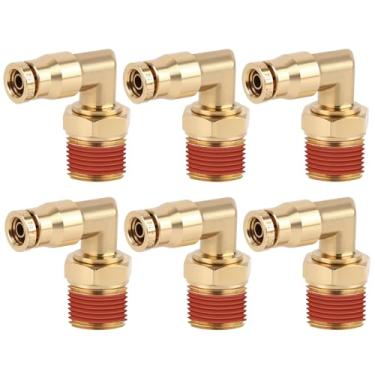 Imagem de Kalolary DOT Aperte rapidamente para conectar latão reto e combinação rosca aprovada pelo DOT 1/10.2 cm OD × 3/20.3 cm NPT rosca acessórios de linha de freio a ar kit de suspensão de ar kit de reparo