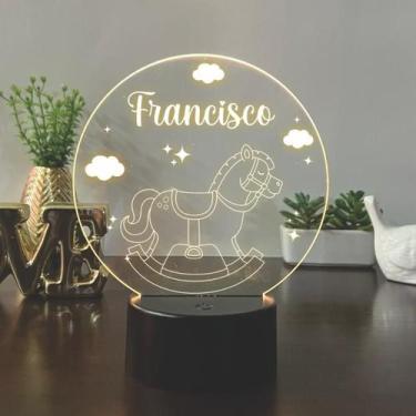 Imagem de Luminaria em acrilico de led infantil personalizada com nome tema cava