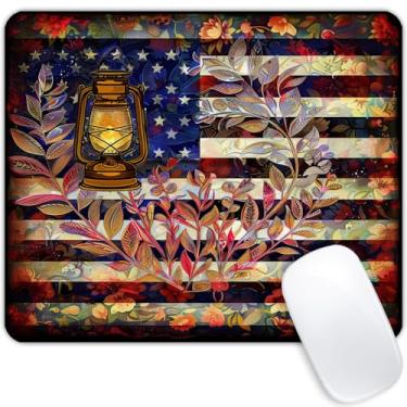 Imagem de Tapete de mouse quadrado colorido Diya lâmpada e bandeira nacional-1, mouse pads para jogos, tapete de mouse macio à prova d'água antiderrapante