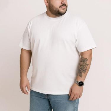 Imagem de Camiseta Oversized Masculina Plus Size G1 ao G4 100% Algodão Estilo St