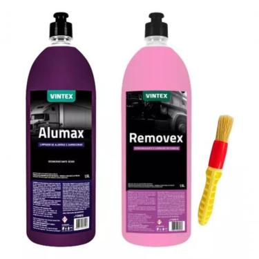 Imagem de Kit Limpeza De Carros Alumax Removex + Pincel
