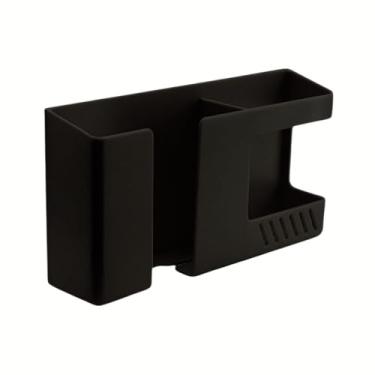 Imagem de Suporte Multifuncional 2 em 1 de Parede Autoadesivo Preto Porta Celular e Controle Remoto (2)