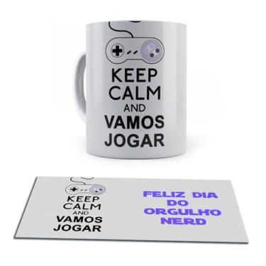 Imagem de Caneca Ceramica Keep Calm and Vamos Jogar Nerd