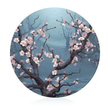 Imagem de Tábua de cortar para cozinha, antiderrapante, resistente ao calor, fácil de limpar, tábua de cortar flor de cerejeira - Presente de cozinha ideal para cozinheiros domésticos