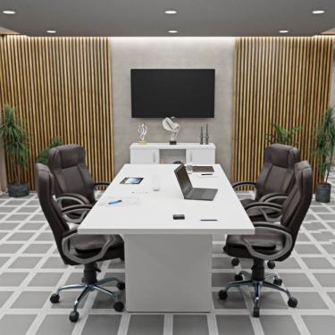 Imagem de Conjunto Escritório Mesa Reunião Armário Credenza Escritório Office Netmobil