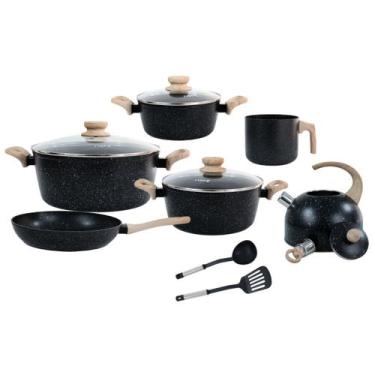 Imagem de Jogo de Panelas Osfê Antiaderente Ceramic 6 Peças Smart Preto