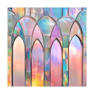 Imagem de MotiveTech Adesivos para Janelas, Adesivos para Vidro de PVC, Decoração, Adesivos Criativos para Janelas, Papel de Parede Artístico para Sala de Estar, Type a, Tamanho real