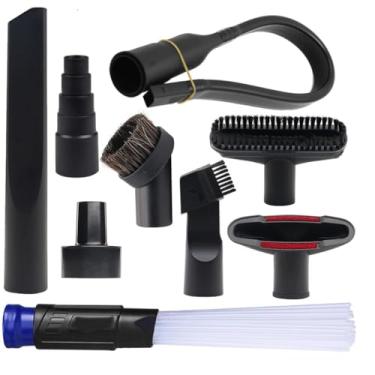 Imagem de 9 peças de acessórios de aspirador de pó de limpeza doméstica para aspirador de pó – Adaptador de mangueira de vácuo de 5,8 cm a 3,8 cm, adaptador de 4,8 cm a 2,5 cm para aspirador de pó, ferramenta flexível de fenda de escova de vácuo de 3,8 cm