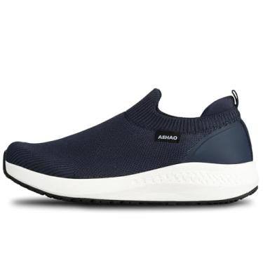 Imagem de AEHAO Tênis masculino antiderrapante para trabalho, restaurante, à prova d'água, para cozinha, hospital, antiderrapante, com design moderno e fácil de limpar, respirável, leve, Azul escuro, 9 Wide