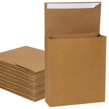 Imagem de chiazllta Envelopes expansíveis com auto-selo 33,23 x 23,37 polegadas/33,5 x 23,8 cm grande catálogo Kraft para documentos Kraft marrom para armazenamento e organização de fotos (60 peças)