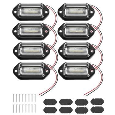 Imagem de QWORK Pacote com 8 lâmpadas de placa de carro, lanterna traseira de LED de 12 V, para carros, caminhões, SUVs, trailers, barcos