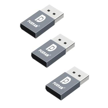 Imagem de FUERAN Adaptador de exibição virtual 4K 60Hz USB-C Tipo-C DDC EDID fictício plugue fantasma sem cabeça emulador 2K1080P@60Hz (DP-1080P-60Hz-3P-hui)