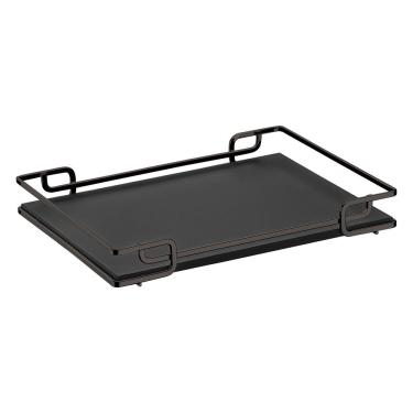 Imagem de Bandeja Multiuso Luana Tampo Couríssimo Preto 30X40 Preta