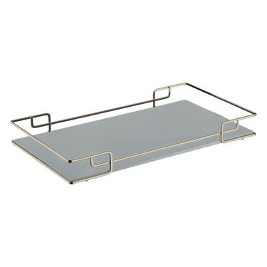 Imagem de Bandeja Multiuso Tampo Couríssimo Cinza 30X40 Champagne