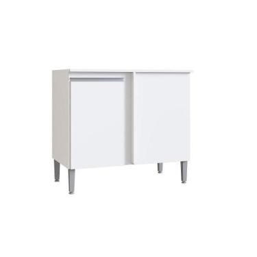 Imagem de Balcão de Canto Reto Athena 1 Porta 1 Prateleira - Casajá, BRANCO