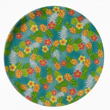 Imagem de Bandeja Redonda Antiderrapante 28 cm – Estampada em Plástico Resistente, Ideal para Servir e Decorar