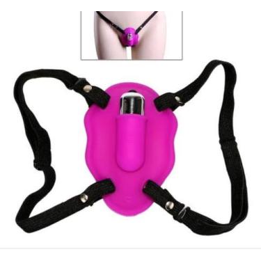 Imagem de Vibrador Feminino Estimulador de Clitóris com Cinta Ajustável 10 Veloc