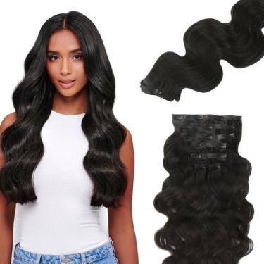 Imagem de Extensões de cabelo Lashey Seamless Clip em Remy Human Hair 110g