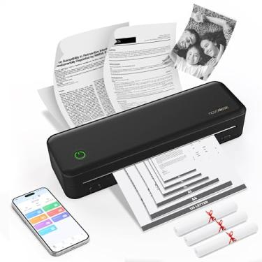 Imagem de Impressora térmica portátil sem fio para viagens – Mini impressora Bluetooth sem tinta com 300DPI, suporta papel carta dos EUA de 21,6 cm x 28 cm, jurídico, A4 e A5 – Compatível com Android, iOS