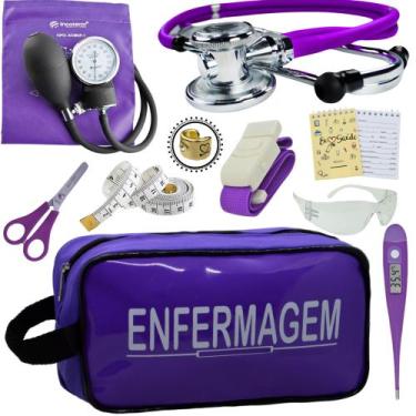 Imagem de Kit Academico Enfermagem Premium Preto Completo - Love Saude, ROXO ENF