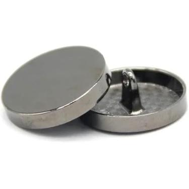 Imagem de Botões de metal de ouro liso redondo clássico para roupas calças de calça de calça blusa de camisola de qualidade mini acessórios de costura por atacado, preto claro, 25mm 6pcs