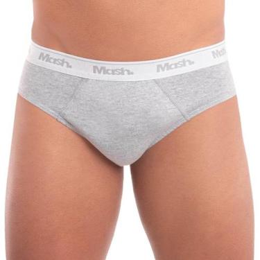 Imagem de Kit com 3 Cuecas Modelo Slip em Algodão Mash, G, Preto, Branco, Grafit