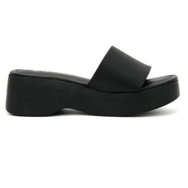 Imagem de Tamanco Via Uno Original Salto Plataforma Alto Feminino 007, 37, Preto