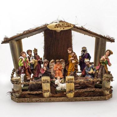 Imagem de Kit Presépio Resina 14 Peças 12 Cm Com Casinha N2