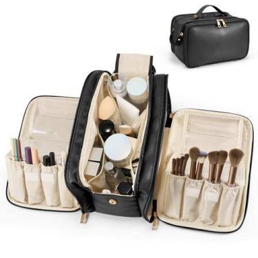 Imagem de Bolsa de maquiagem de viagem HauteHues de grande capacidade impermeáve